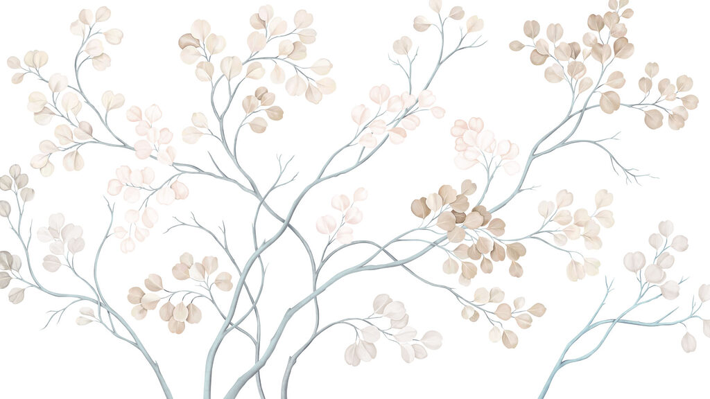 Wall mural Tree with white and brown leaves (SKU: t01115v3) Wall mural Tree with white and brown leaves (SKU: t01115v3)