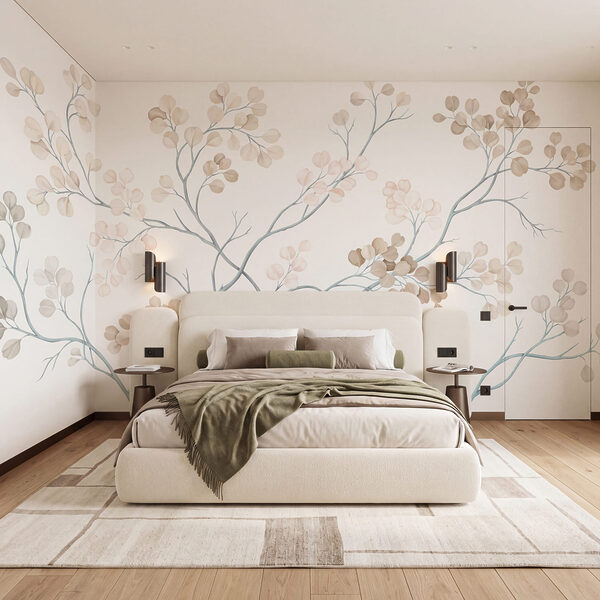 Wall mural Tree with white and brown leaves (SKU: t01115v3) Wall mural Tree with white and brown leaves (SKU: t01115v3)