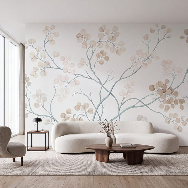 Wall mural Tree with white and brown leaves (SKU: t01115v3) Wall mural Tree with white and brown leaves (SKU: t01115v3)