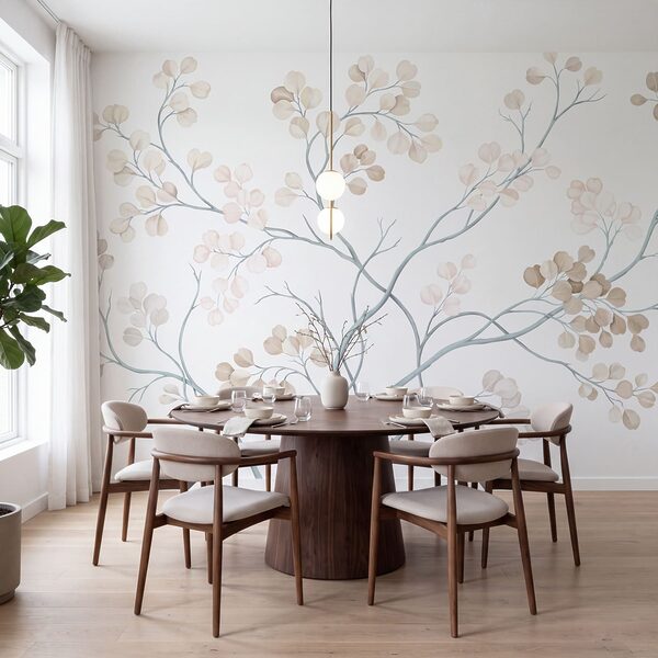 Wall mural Tree with white and brown leaves (SKU: t01115v3) Wall mural Tree with white and brown leaves (SKU: t01115v3)