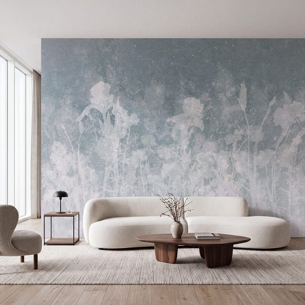 Wall mural White flowers on a grey background (SKU: t01116v2) Wall mural White flowers on a grey background (SKU: t01116v2)