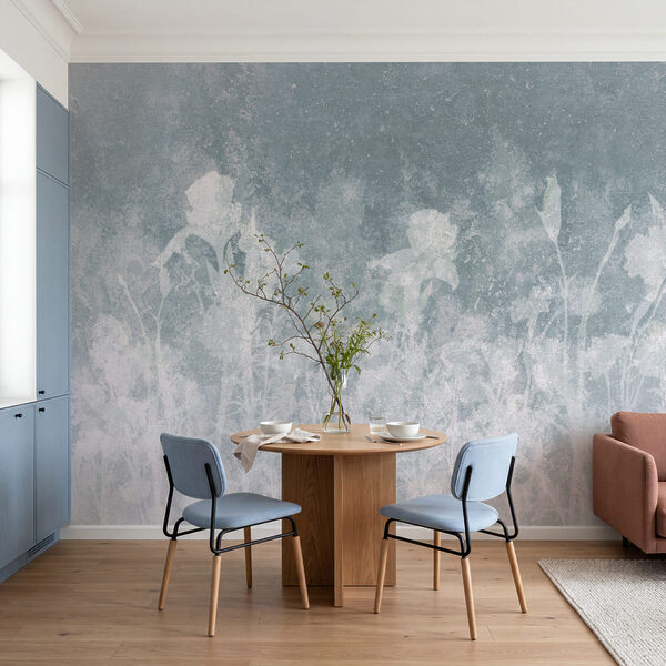 Wall mural White flowers on a grey background (SKU: t01116v2) Wall mural White flowers on a grey background (SKU: t01116v2)