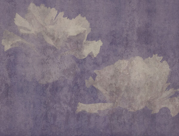 Wall mural White flowers on a purple background (SKU: t01118) Wall mural White flowers on a purple background (SKU: t01118)