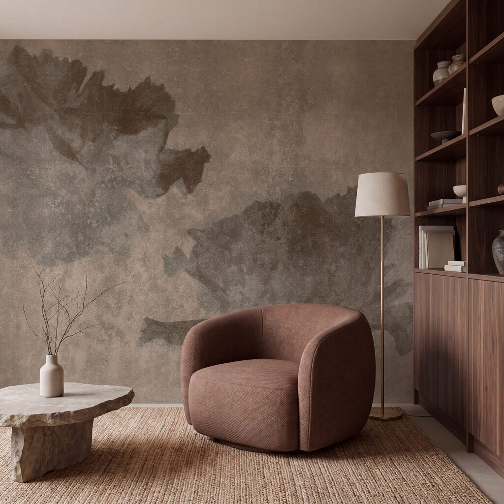 Wall mural Faded floral elegance on neutral background (SKU: t01118v1) Wall mural Faded floral elegance on neutral background (SKU: t01118v1)