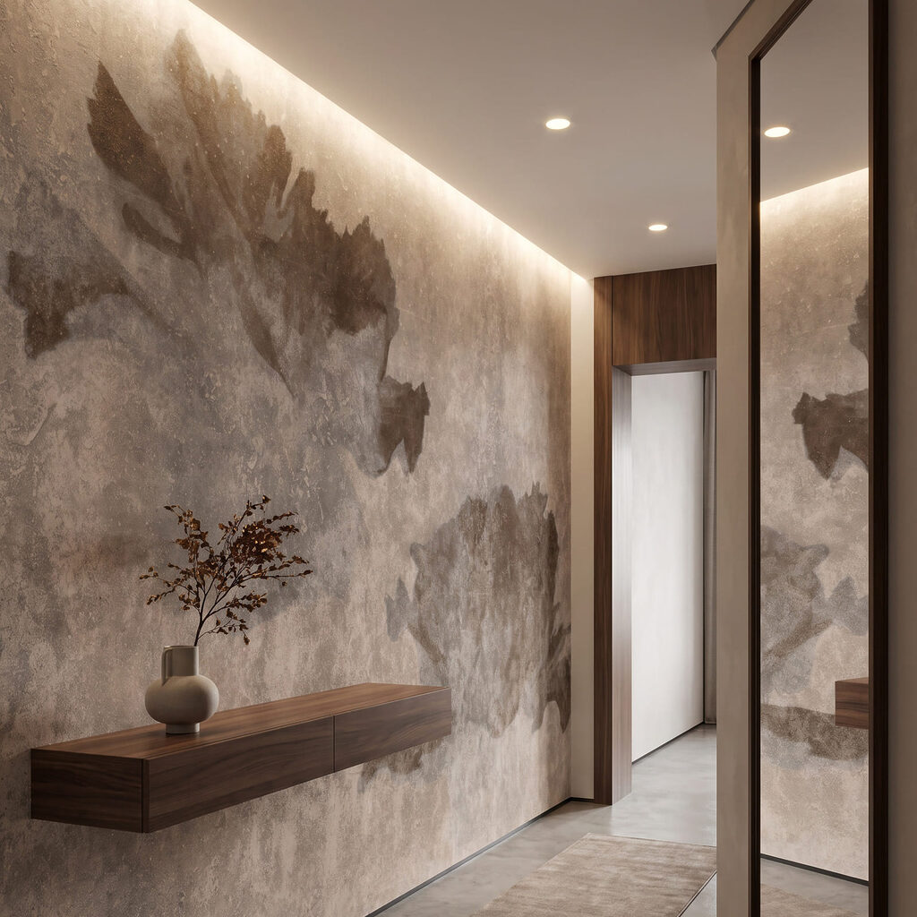 Wall mural Faded floral elegance on neutral background (SKU: t01118v1) Wall mural Faded floral elegance on neutral background (SKU: t01118v1)