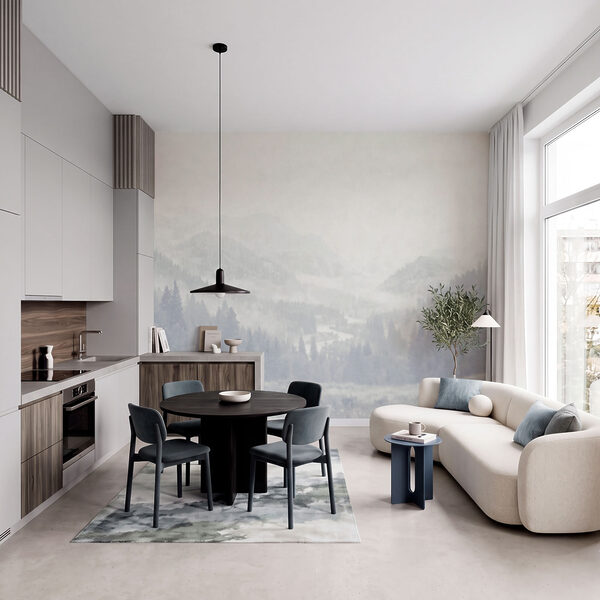 Wall mural Landscape with trees and mountains (SKU: t01084)