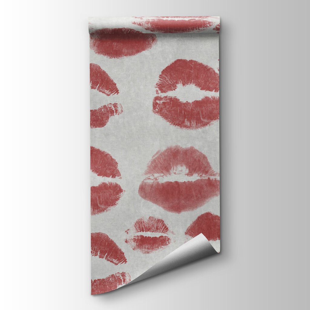 Wall mural Kisses in playful patterns everywhere (SKU: t01086v1)