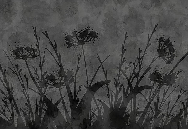 Wall mural Black and white image of flowers (SKU: t01087) Wall mural Black and white image of flowers (SKU: t01087)