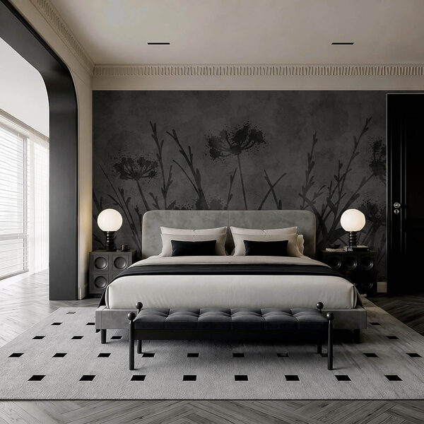 Wall mural Black and white image of flowers (SKU: t01087) Wall mural Black and white image of flowers (SKU: t01087)