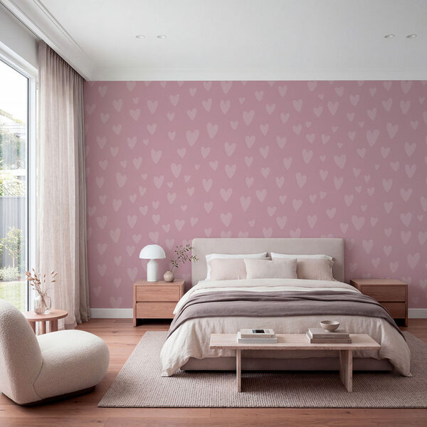 Wall mural Pink background with hearts (SKU: t01088) Wall mural Pink background with hearts (SKU: t01088)