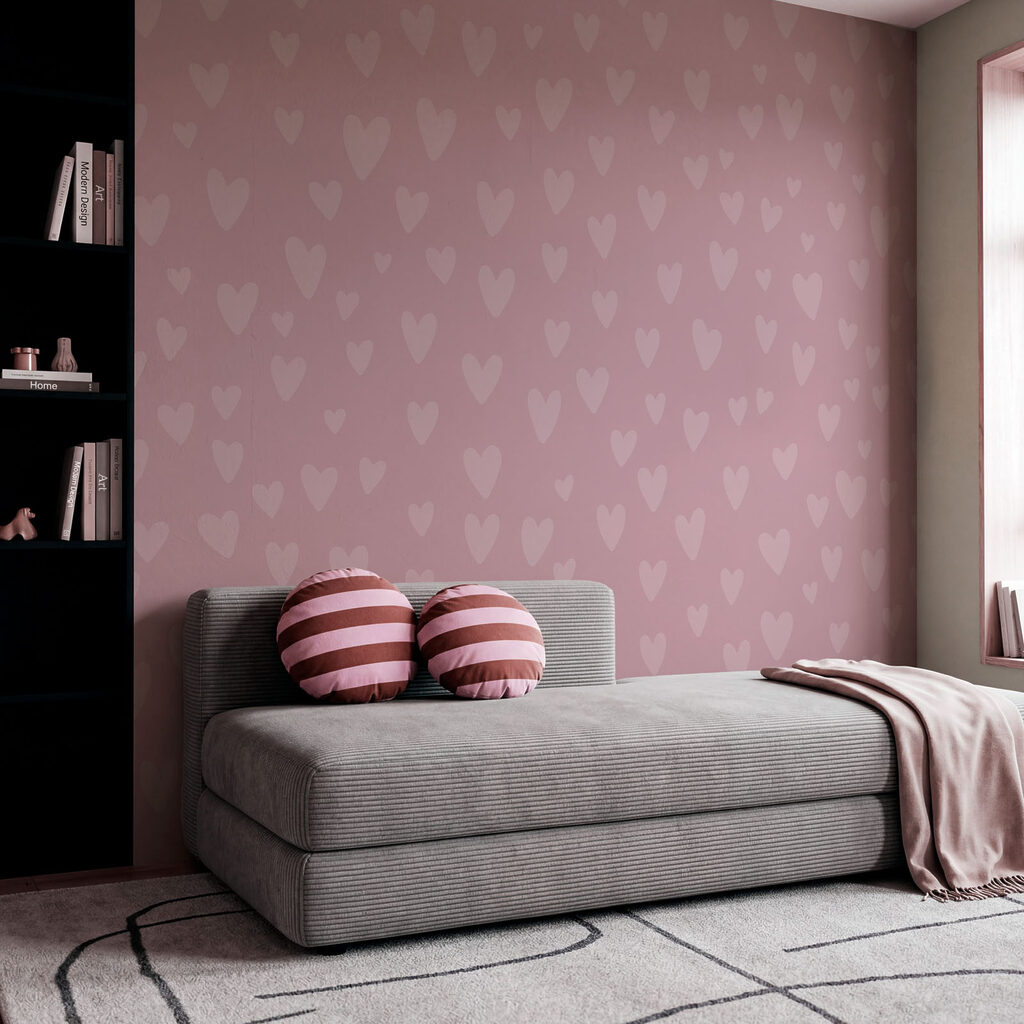 Wall mural Pink background with hearts (SKU: t01088) Wall mural Pink background with hearts (SKU: t01088)