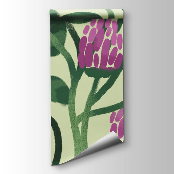 Wall mural - Vibrant blooms in lush greenery (SKU: t01121) Wall mural - Vibrant blooms in lush greenery (SKU: t01121)