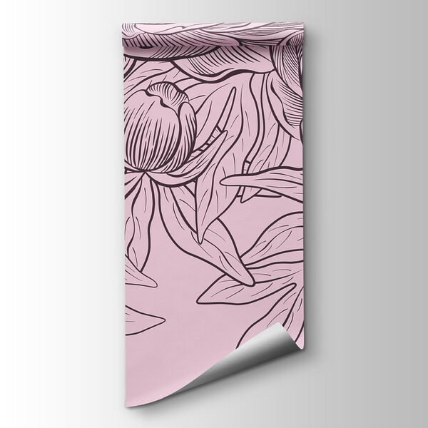 Wall mural Line drawing of flowers (SKU: t01123v1)