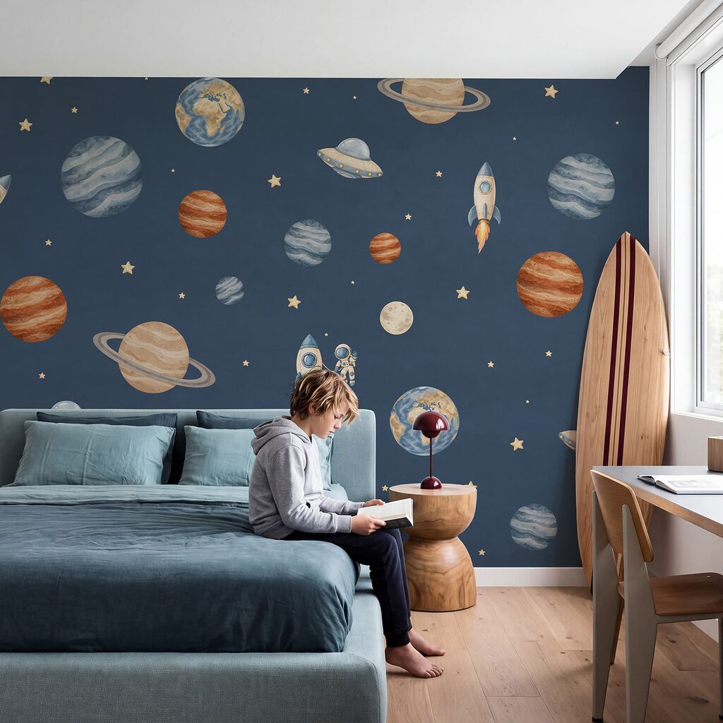 Wall mural Rocketing through a cosmic adventure (SKU: t01128)