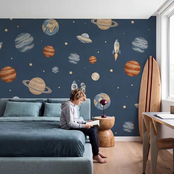 Wall mural Rocketing through a cosmic adventure (SKU: t01128)
