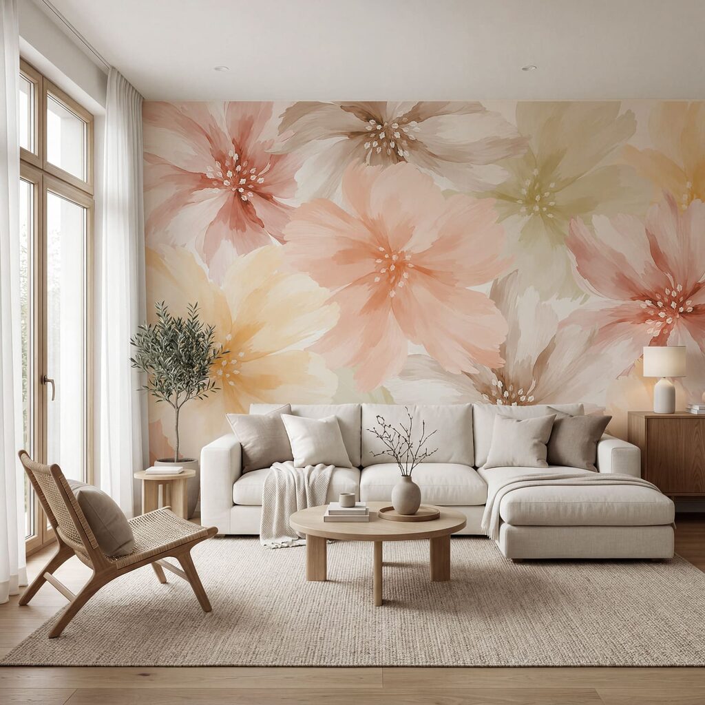 Wall mural Group of flowers on a white background (SKU: t01133)