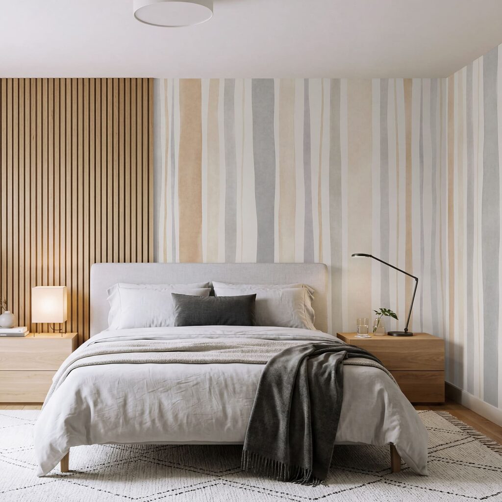 Wall mural Elegant neutral stripes for modern spaces (SKU: t01134)