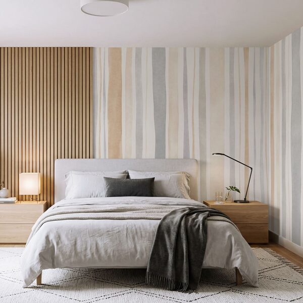 Wall mural Elegant neutral stripes for modern spaces (SKU: t01134)