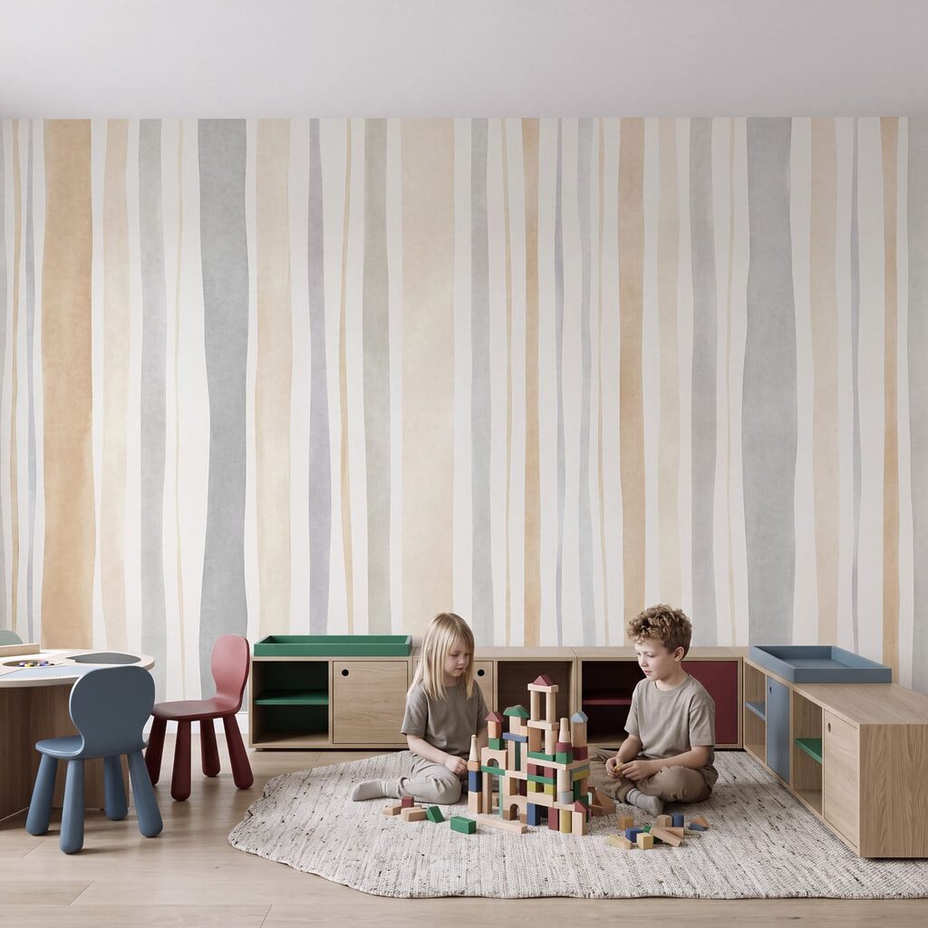 Wall mural Elegant neutral stripes for modern spaces (SKU: t01134)