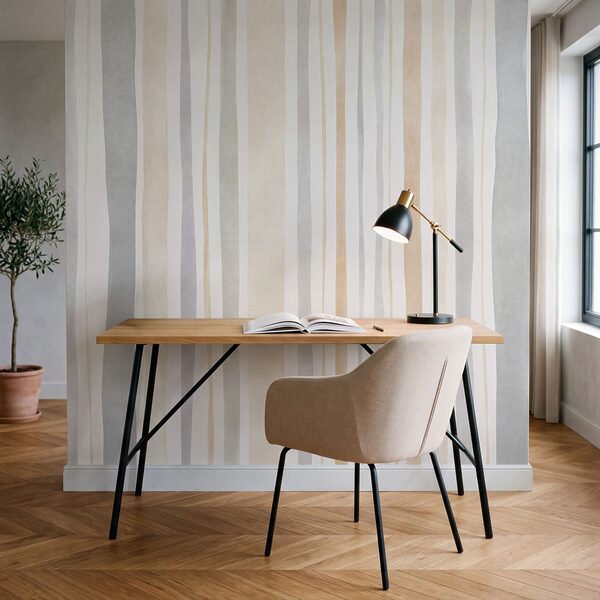 Wall mural Elegant neutral stripes for modern spaces (SKU: t01134)