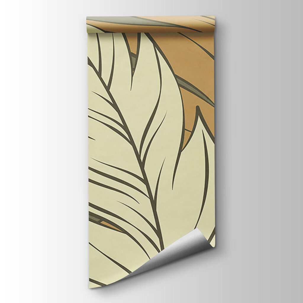 Wall mural Pattern of feathers and leaves (SKU: t01135) Wall mural Pattern of feathers and leaves (SKU: t01135)