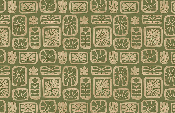 Wall mural Pattern of squares and leaves (SKU: t01156)