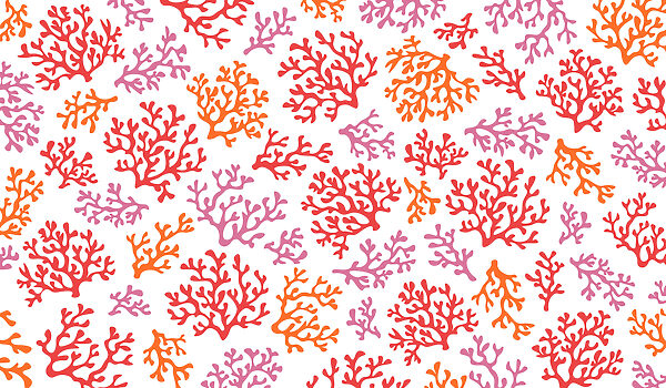 Wall mural Pattern of orange and purple corals (SKU: t01137)