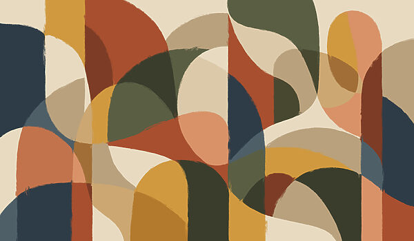 Wall mural Colorful art with curved shapes (SKU: t01138) Wall mural Colorful art with curved shapes (SKU: t01138)