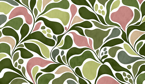 Wall mural Pattern of green and pink leaves (SKU: t01142v2) Wall mural Pattern of green and pink leaves (SKU: t01142v2)