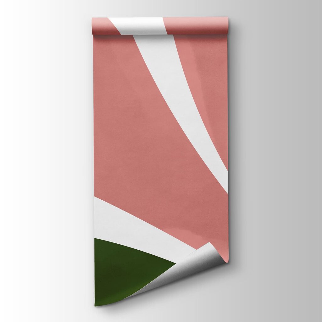 Wall mural Pattern of green and pink leaves (SKU: t01142v2) Wall mural Pattern of green and pink leaves (SKU: t01142v2)