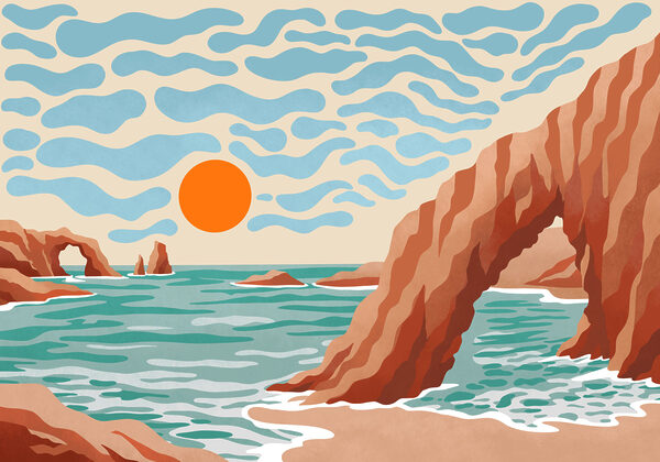 Wall mural Beach with rocks and water (SKU: t01163) Wall mural Beach with rocks and water (SKU: t01163)