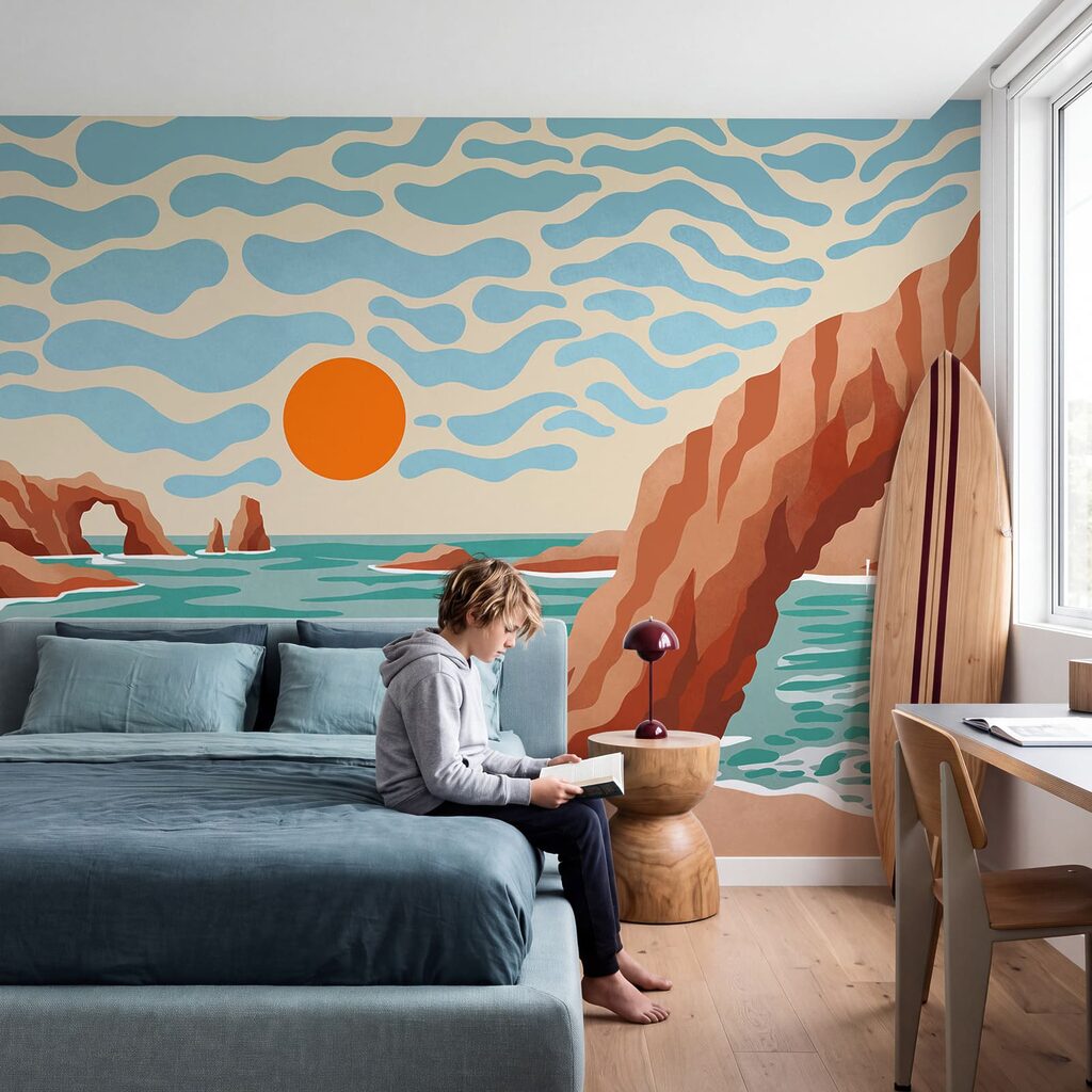 Wall mural Beach with rocks and water (SKU: t01163) Wall mural Beach with rocks and water (SKU: t01163)