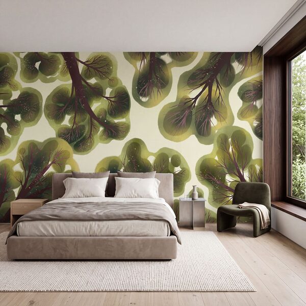 Wall mural Group of trees with green leaves (SKU: t01164)
