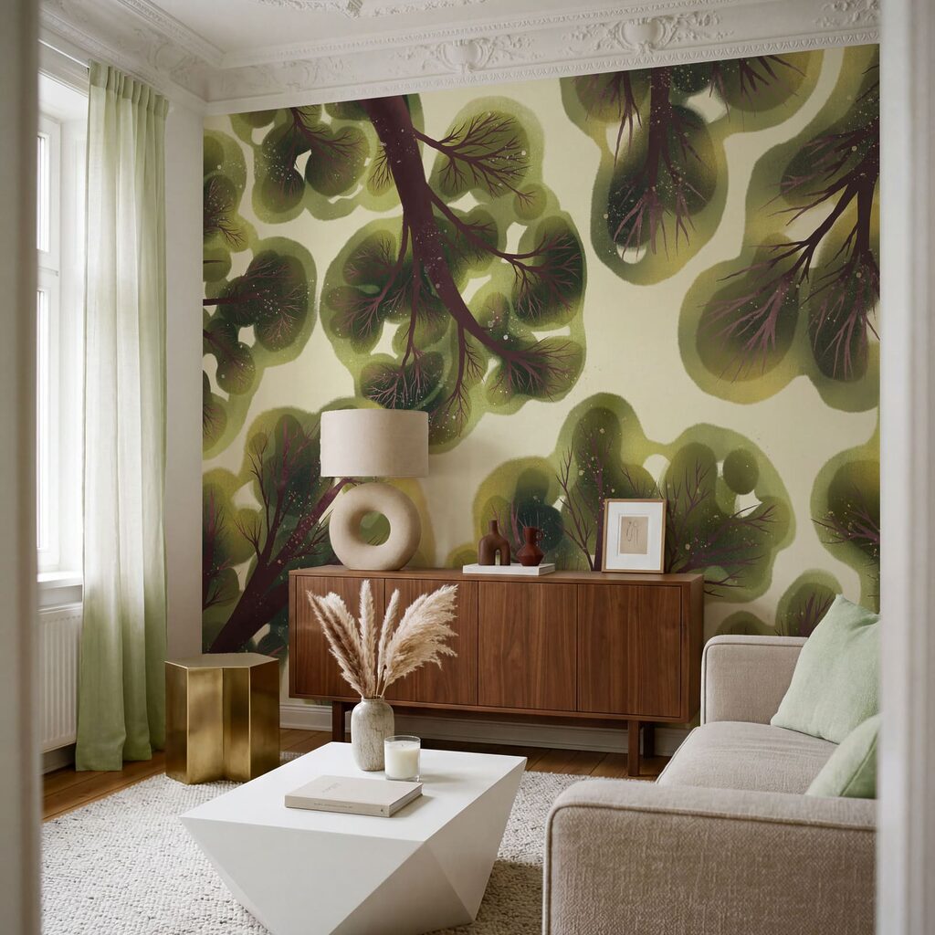 Wall mural Group of trees with green leaves (SKU: t01164)