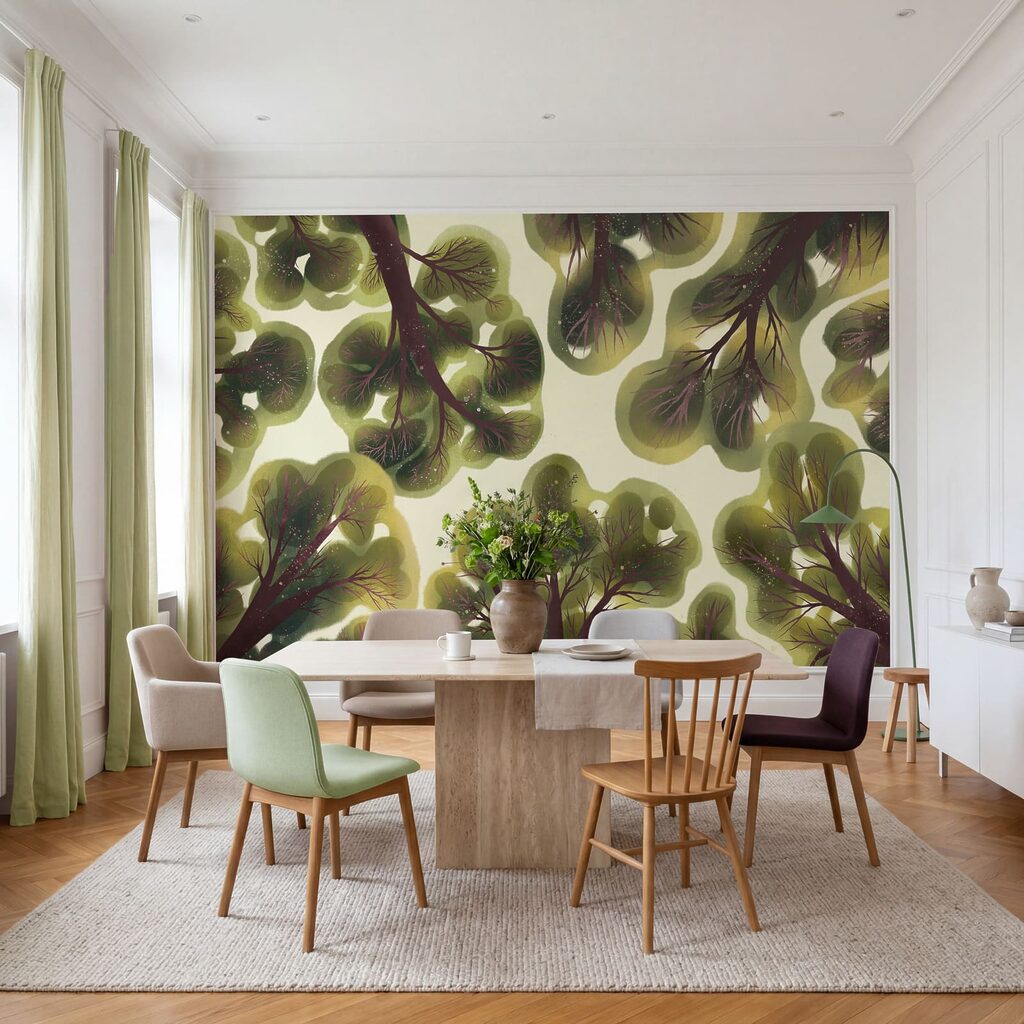 Wall mural Group of trees with green leaves (SKU: t01164)