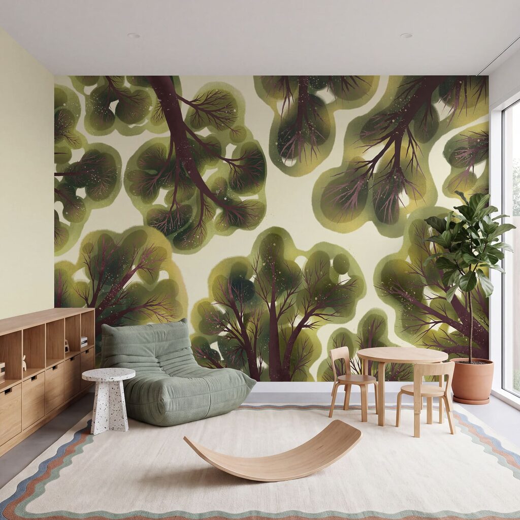 Wall mural Group of trees with green leaves (SKU: t01164)