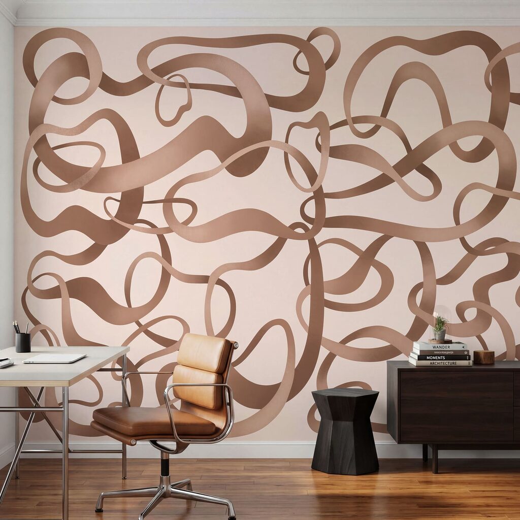 Wall mural Group of brown curly lines (SKU: t01168) Wall mural Group of brown curly lines (SKU: t01168)