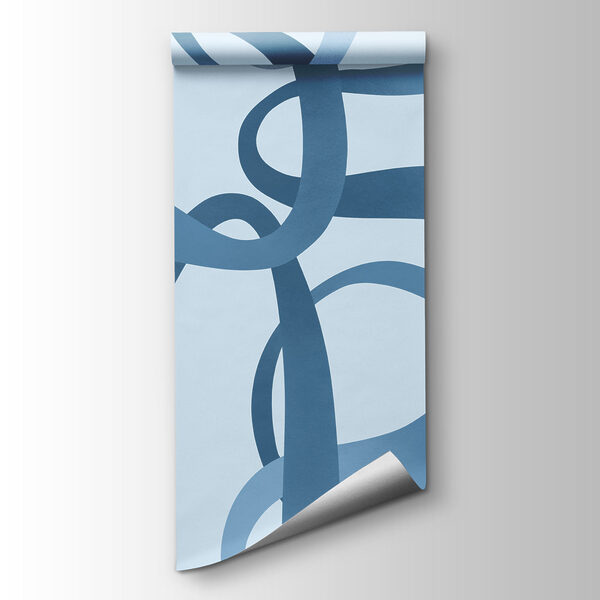 Wall mural Blue swirly lines on a white background (SKU: t01168v1) Wall mural Blue swirly lines on a white background (SKU: t01168v1)