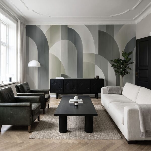 Wall mural Grey and white art deco pattern (SKU: t01188v1) Wall mural Grey and white art deco pattern (SKU: t01188v1)