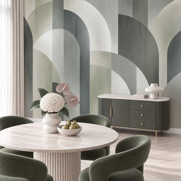Wall mural Grey and white art deco pattern (SKU: t01188v1) Wall mural Grey and white art deco pattern (SKU: t01188v1)