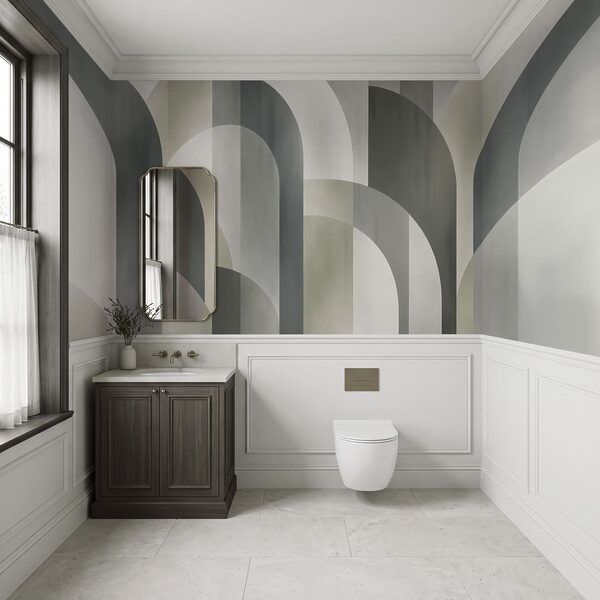 Wall mural Grey and white art deco pattern (SKU: t01188v1) Wall mural Grey and white art deco pattern (SKU: t01188v1)