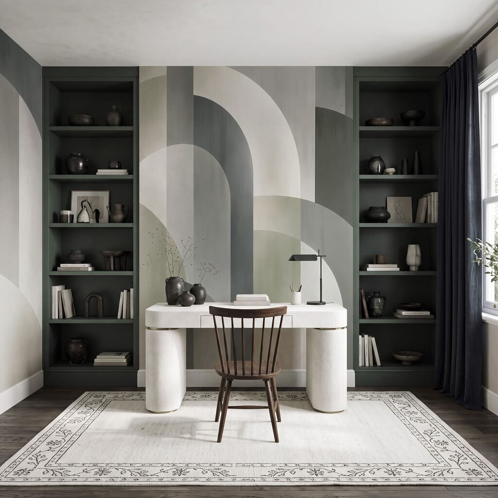 Wall mural Grey and white art deco pattern (SKU: t01188v1) Wall mural Grey and white art deco pattern (SKU: t01188v1)