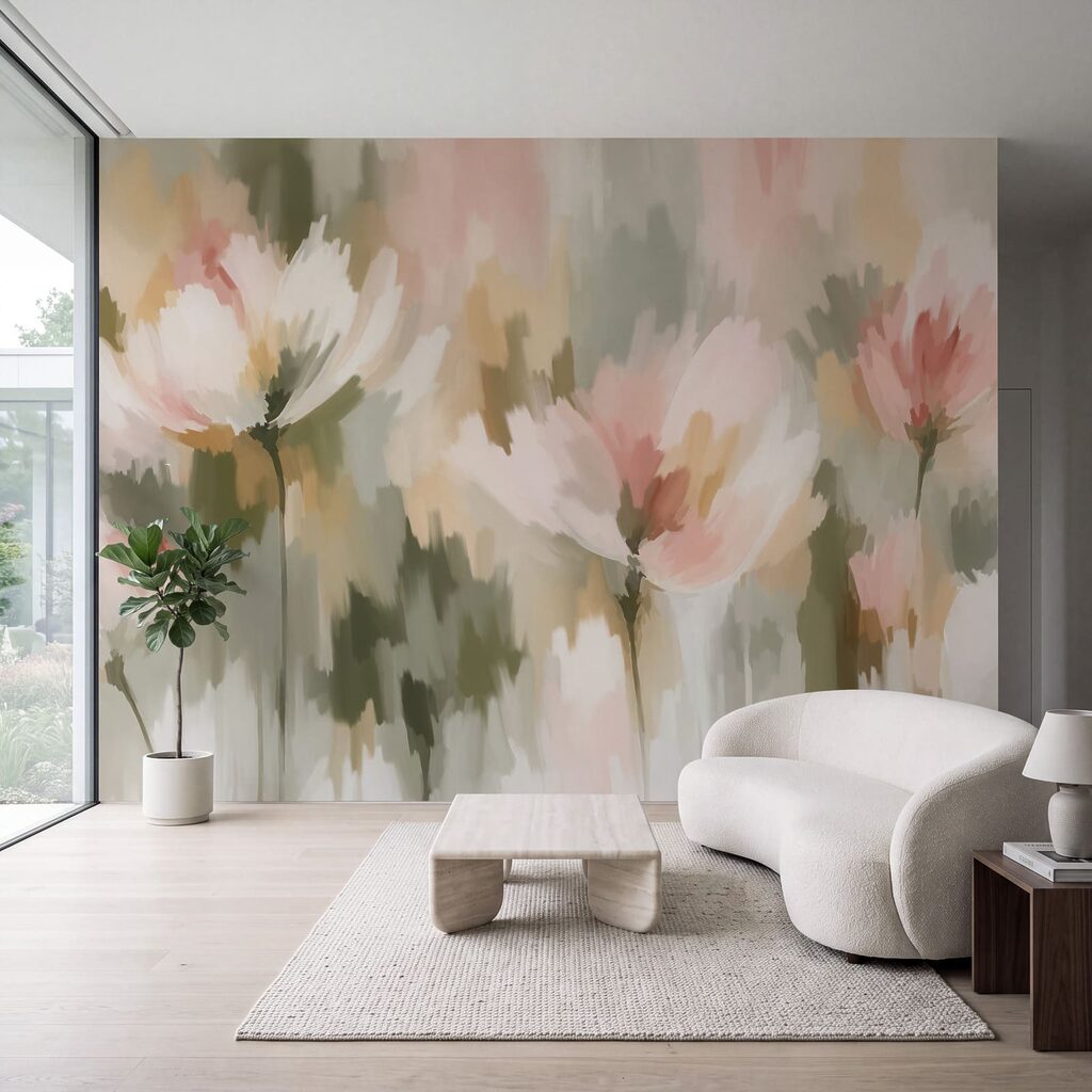 Wall mural Painting of flowers (SKU: t01189) Wall mural Painting of flowers (SKU: t01189)