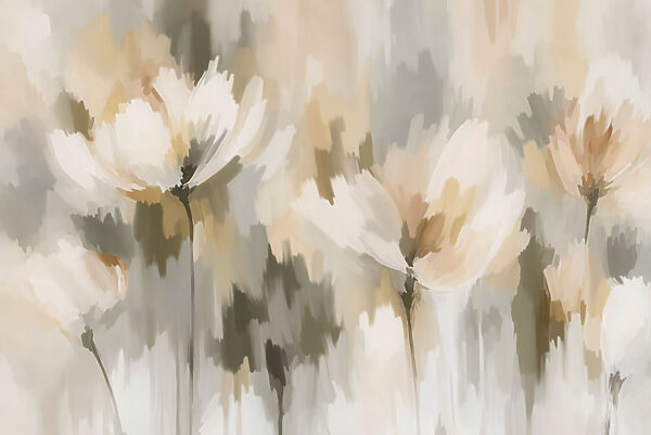 Wall mural Painting of flowers in a blurry background (SKU: t01189v1)