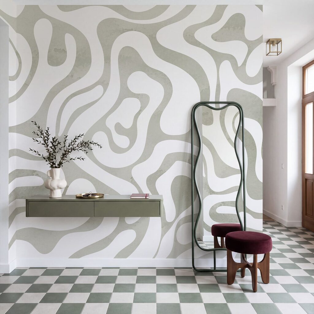 Wall mural White and gray pattern (SKU: t01191) Wall mural White and gray pattern (SKU: t01191)