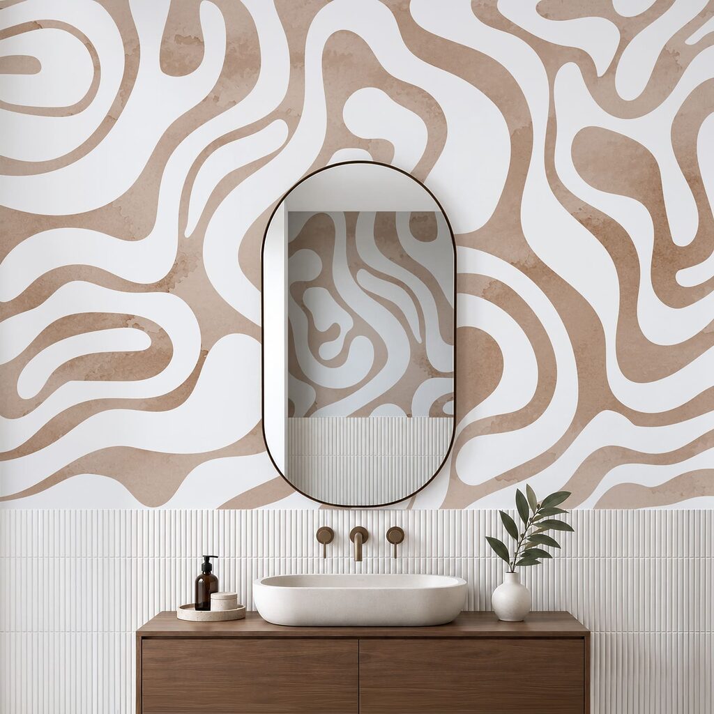 Wall mural White and pink pattern (SKU: t01191v1) Wall mural White and pink pattern (SKU: t01191v1)