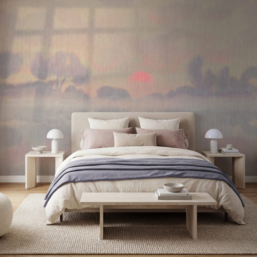 Wall mural Painting of trees and clouds (SKU: t01145)
