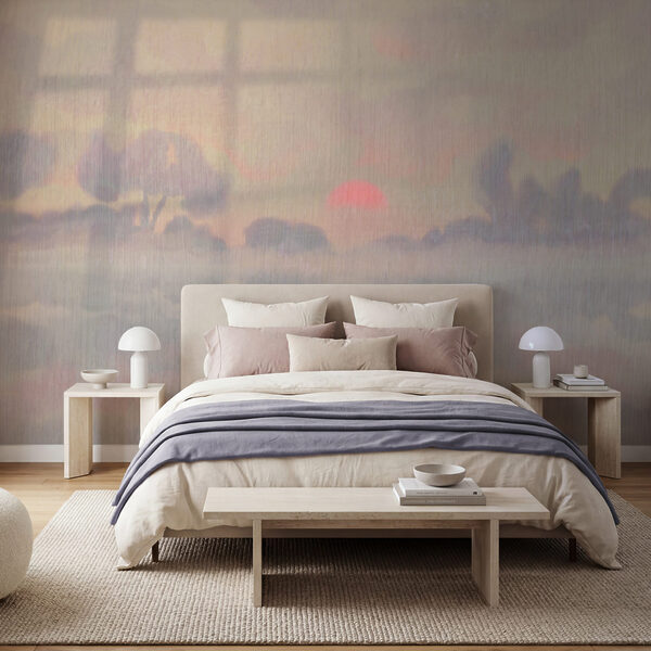 Wall mural Painting of trees and clouds (SKU: t01145)