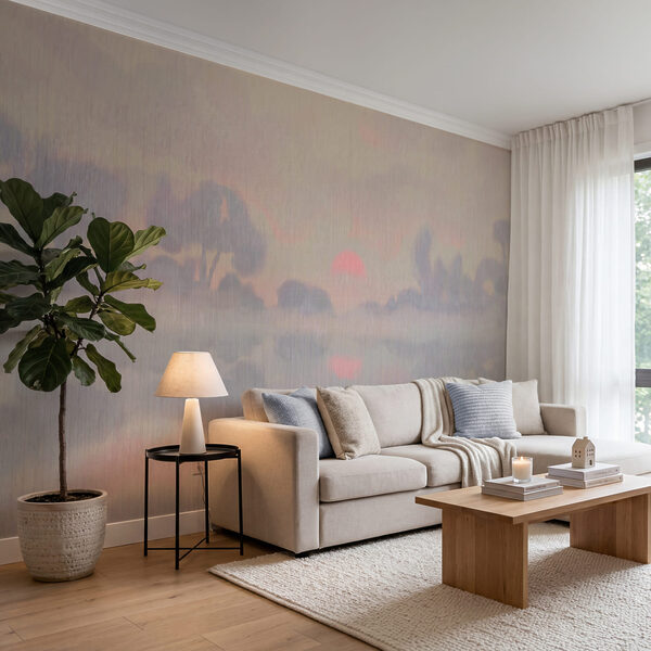 Wall mural Painting of trees and clouds (SKU: t01145)