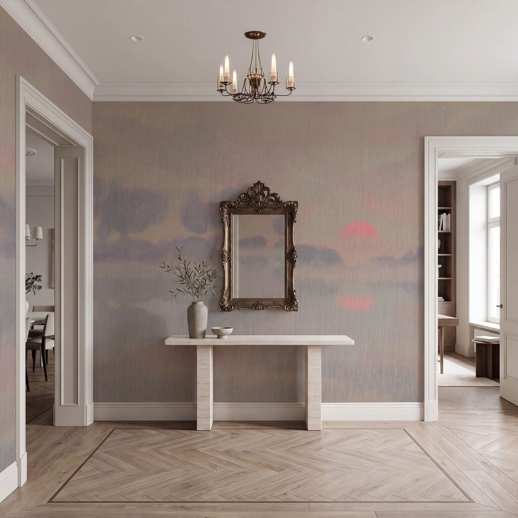 Wall mural Painting of trees and clouds (SKU: t01145)